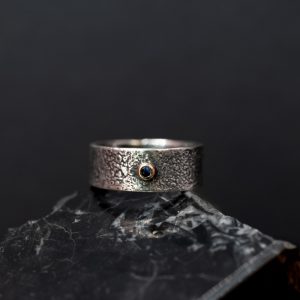 Anillo Botón Zafiro
