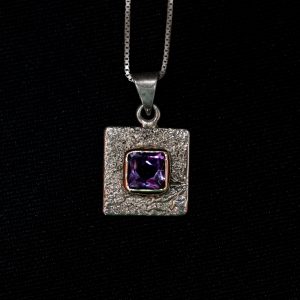 Colgante Plata con Oro y Piedra