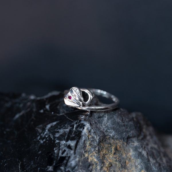 Heart Ring with Ruby - Image 2