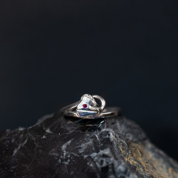 Heart Ring with Ruby