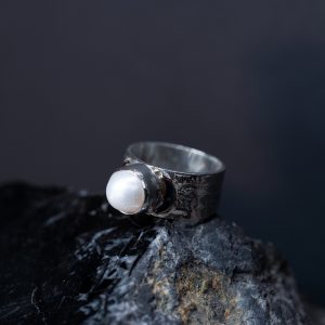 Anillo Gran Perla de Agua Dulce