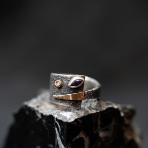Anillo Brillante y Amatista