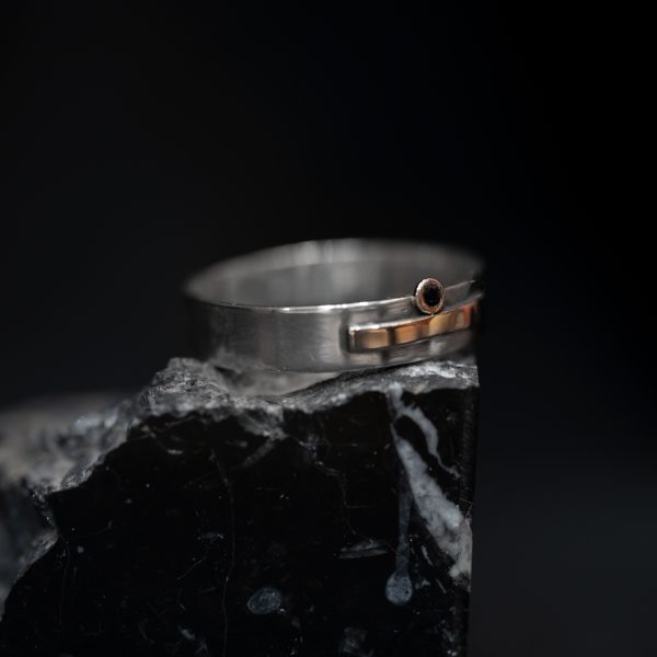 Anillo Franja y Piedra - Imagen 2